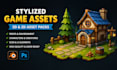 create stylized 2d and 3d game assets and props