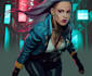draw high quality cyberpunk character design with neon style