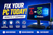 fix windows PC issues, slow PC, errors, remote support fast