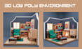3d isometric low poly environment 3d texturing 3d rigging for animation