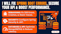 fix spring boot rest API errors, and spring security issues