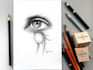 sketch handmade charcoal pencil drawing with shipping