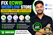 ecwid webflow checkout payment error mobile bug speed seo cart issue store fix