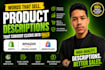 write SEO product descriptions for your shopify store