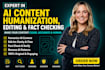 humanize, edit, and fact check ai generated content professionally