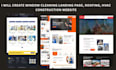 create window cleaning landing page, roofing, hvac construction website