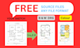 convert pdf or jpg, sketch to autocad dwg, dfx files