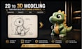 convert your 2d character design into a 3d model, 2d to 3d model for printing