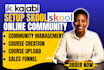 skool community setup, branding, course content, kajabi
