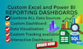 create interactive power bi dashboards, tableau reports, and data analytics