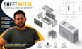 exploded view drawing, mechanical sheet metal design, 3d cad , assembly drawing