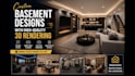 create custom basement designs with high quality 3d rendering