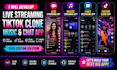 develop live streaming app, tiktok clone app, music streaming app, chat app