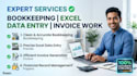 do bookkeeping, excel data entry and invoice management