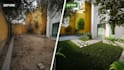 do backyard design with 2d plan and 3d render