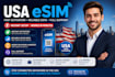 activate USA esim with instant setup, unlimited data,t mobile support