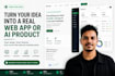 build custom web app, saas mvp, dashboard, ai product with modern UI