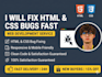 fix HTML CSS and bootstrap bugs, responsive and layout issues