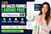 do sales funnel landing page gohighlevel ghl automation payment integration