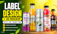 create custom label design for your product with 3d bottle image, can label