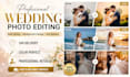 do wedding photo editing, bulk image editing, change background withing 24 hours
