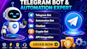develop a professional telegram bot, chatbot, crypto bot and telegram automation