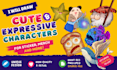draw cute, expressive cartoon characters illustration