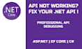 fix dotnet csharp API bugs and backend issue