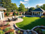 do landscape design with front yard, backyard design, pool, deck, garden design