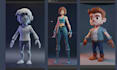 create retro ps1 low poly 3d game characters y2k 3d character design 3d game