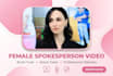 be female spokesperson video spokesperson ugc video actor spokesperson presenter