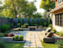 design landscape, backyard, frontyard, garden, patio, and 3d rendering