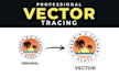 redraw, vectorize, trace logo or complex graphic to vector