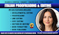 provide italian proofreading, developmental editing and book formatting