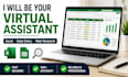 virtueller assistent für excel, recherche und organisation