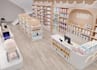 relayout retail store interior, commercial space planning, cgi super mart render