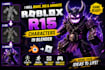 make model, rig, animate for roblox game, blender, build character, monster, r15
