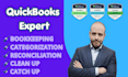 setup, catchup, cleanup, bank reconciliation quickbooks online