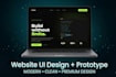 design a modern website UI with an interactive prototype