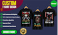 create custom, typography and trendy t shirt designs