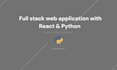 develop a full stack web application with react and python