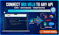 connect wix velo to any external API, CRM, or database