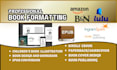 do book formatting for fiction book and non fiction paperback, kdp layout design
