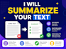 summarize text articles and documents quickly and accurately