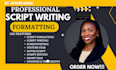 ghostwrite screenplay, screenwriting, movie script writing, film script editing