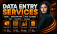 data entry, data analysis, excel dashboard, and spreadsheet tasks