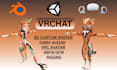 do custom vrchat avatar commission, 3d vrchat furry model nsfw character rigging