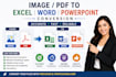 convert manual typing , PDF to excel word conversation