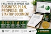 write or improve your business plan, proposal or startup doc