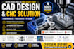 design cad models and create cnc toolpaths and g code for your project